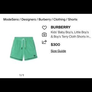 Burberry Equestrian Knight-Embroidered Toweling Shorts Baby Girls Jade 4Y